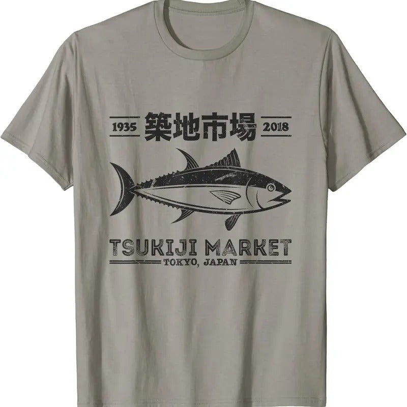 Vintage Tsukiji Fish Market Tuna Streetwear Tokyo Anime TShirt Hoodie, Sweatshirt | GrindPrints.com