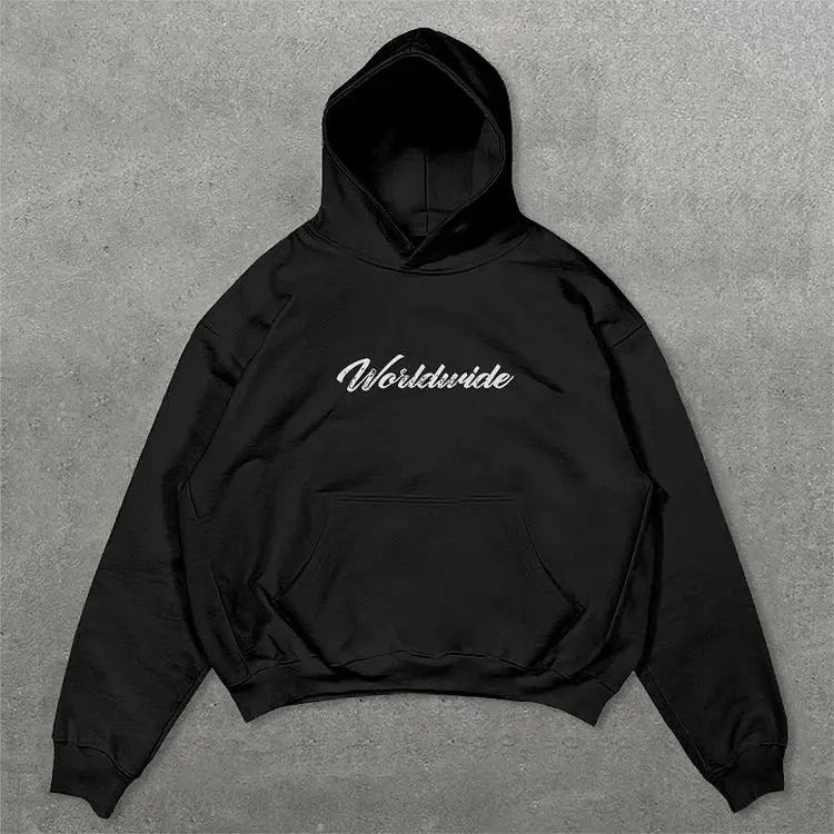 Vintage Unisex Move In Silence Graphic Oversized Hoodie vintage  shirts Cotton Menswear Sweatshirt | GrindPrints.com