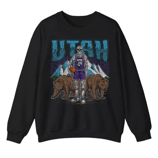 Vintage Utah Basketball Sweatshirt Vintage Basketball Fan Shirt, Retro Utah Basketball Hoodie | GrindPrints.com