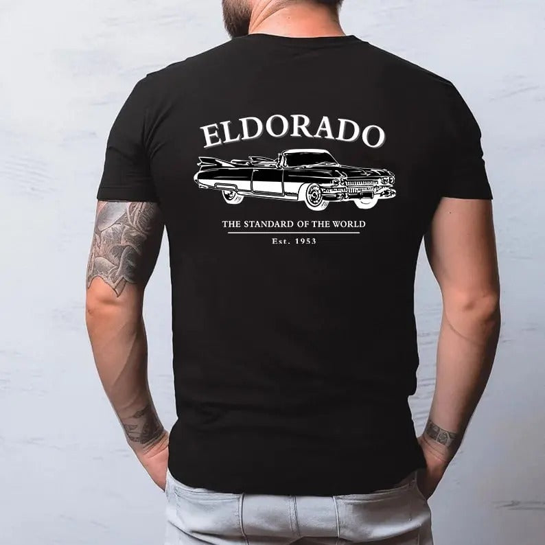 Vintage Vibe 2 Sides Cadillac Eldorado Est (1963) Men's Cotton Tee Old School Tee Gift for Him Classic Car Casual...