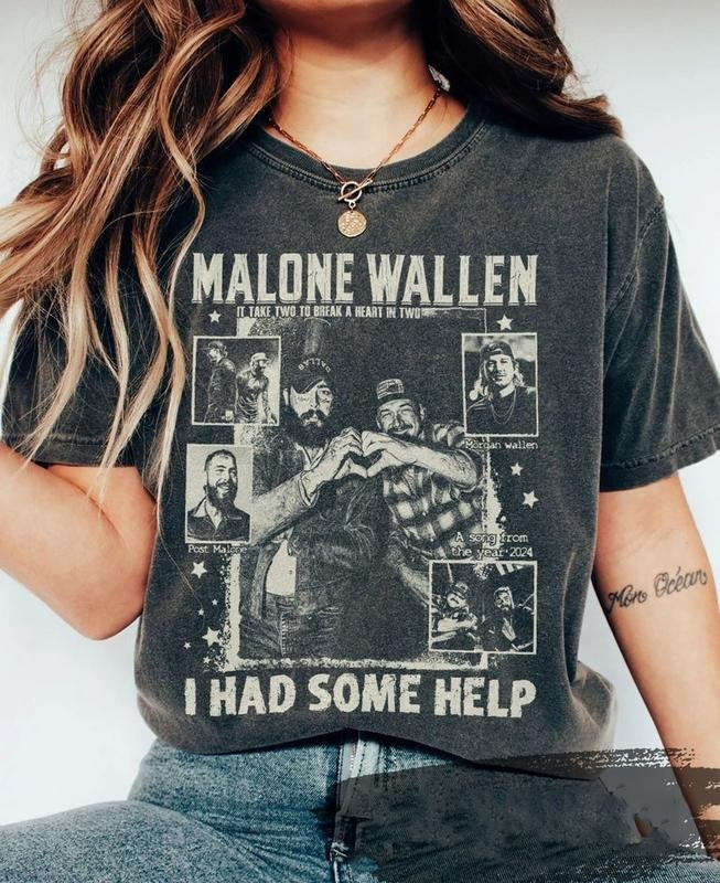 Vintage Y2k I Had Some Help Tee Shirt, Country Music, Post Wallen Shirt It Takes Two To Break A Heart In Two Shirt,...