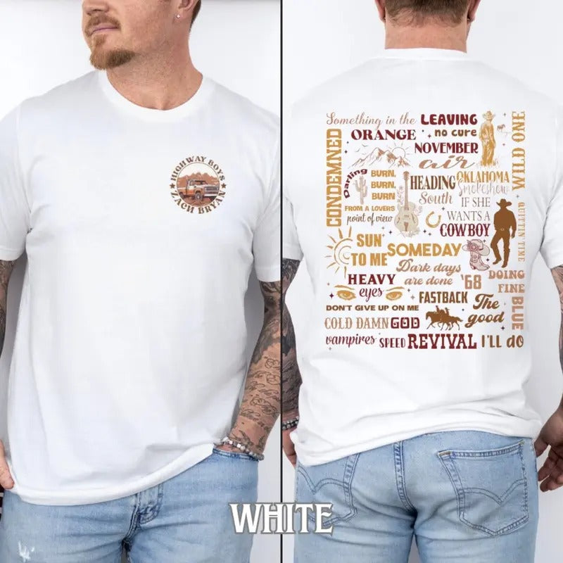 Vintage ZB Highway Boy Double Side Shirt Quittin Time Tour 2024 Shirt Zach 2 Side Shirt Country Music Shirt Fan T-Shirts, Hoodie, Sweatshirt