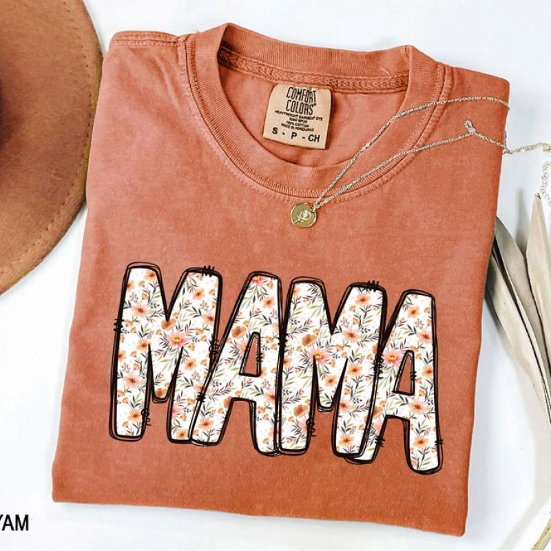 Vintage floral Mama t-shirt, Mama T-Shirt, Strong Woman Shirt, gift for mothers day, Mama tee, Graphic Tee, Women's...