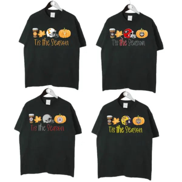 Vintage the Season NCAA All Teams Football NCAA Black T-Shirt Hoodie, Sweatshirt | GrindPrints.com