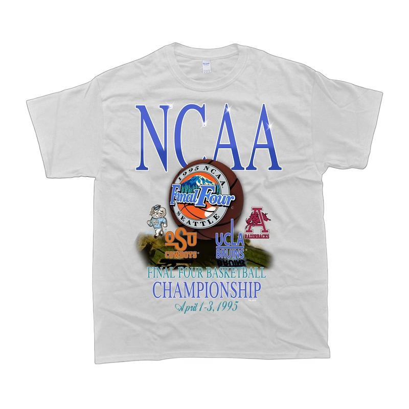 Vintage1995 NCAA Final Four Championship Tar Heels OSU UCLA Arkansas Men's Vintage T-Shirt