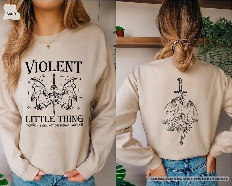Violent Little Thing Sweatshirt, Fourth Wing Fan Sweatshirt, Dragon Rider Sweatshirt, Book Lover Gift, Bookish Sweatshirt...