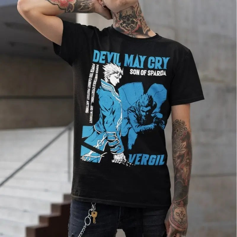 Virgil Devil Trigger May Cry T-Shirt, Anime T-Shirt, Game Shirt, Gift for Anime Fans Hoodie, Sweatshirt | GrindPrints.com