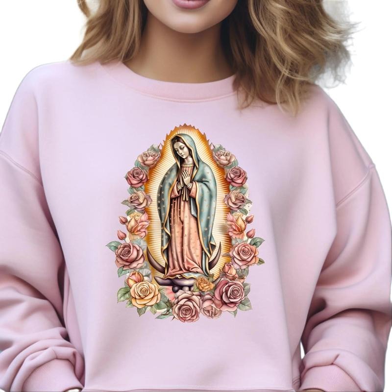 Virgin Mary Shirt Our Lady Guadalupe Pink T-Shirts, Hoodie, Sweatshirt
