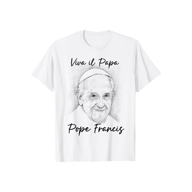 Viva Il Papa Pope Francis T-Shirt Crew Neck Short Sleeve T-Shirt Tops Trendy for Unisex Hoodie, Sweatshirt | GrindPrints.com