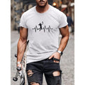 Volleyball Graphic Print Men's Short Sleeve Crew Neck T-Shirts, Comfy Breathable Casual Slightly Stretch Casual Tops,...