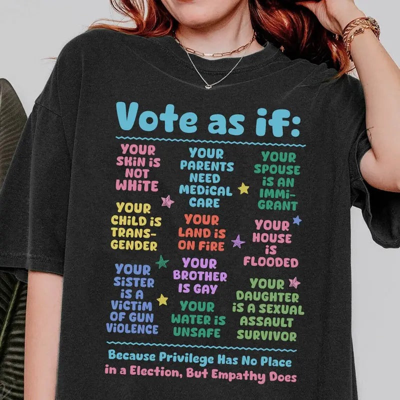 Vote As If Shirt, Human Rights Tee, Lgbt Rights Shirt, Womens Rights, Vote Gift, Equality, Pro Choice Short Sleeve Tee...