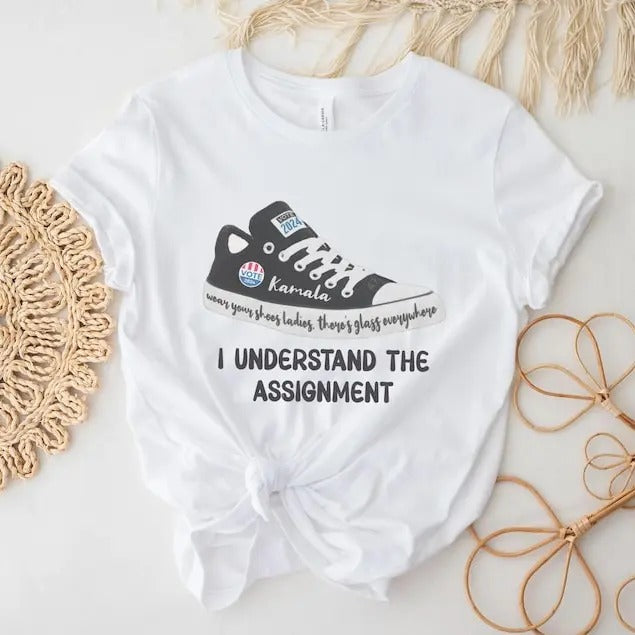 Vote Blue I Understand the Assignment Tee, VP Sneakers Save Democracy T-shirt, Kamala Shirt, Positive Election Shirt,...