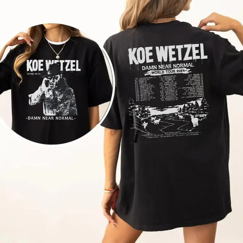 W3tz3l Bootleg 2 side Shirt, W3tz3l Country Music Shirt, K03 W3tz3lShirt, Damn N3ar N0rmal Tour 2024 Shirt, W3t.z3l Fan...