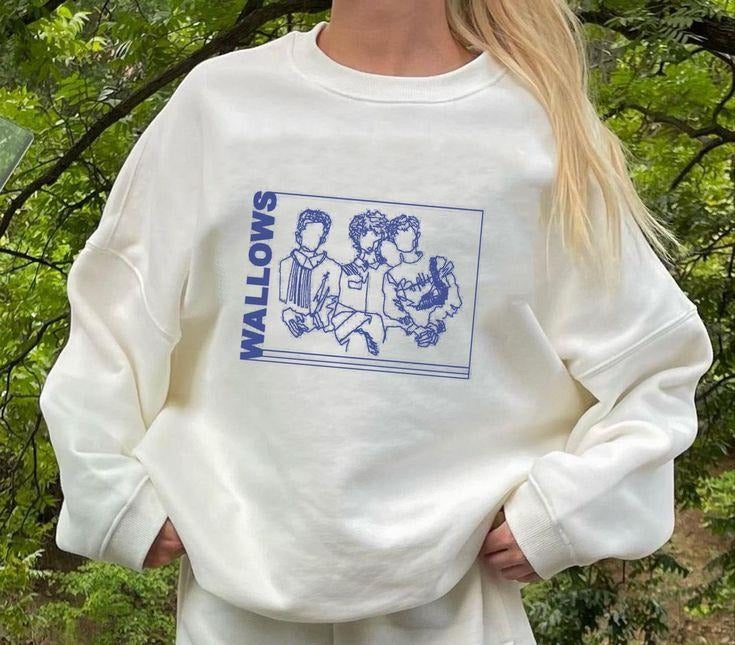 WALLOWS Indie Band Sweatshirt - Vintage Retro Shirt, Homage & Tribute to Wallows, Concert Hoodie | GrindPrints.com