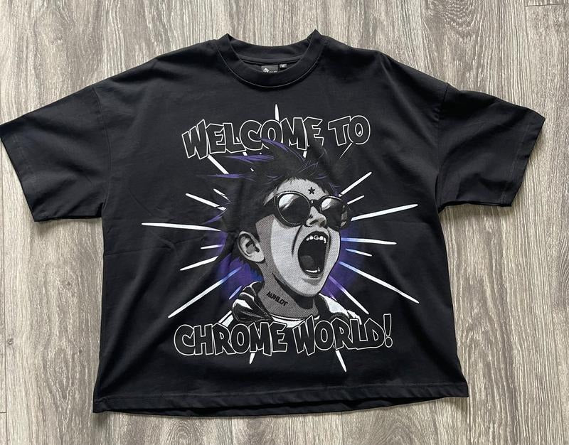 WELCOME TO CHROME WORLD! - DOUBLE SIDES - OVERSIDE DESIGN - Size S to 4XL,  Menswear Top T-Shirts, Hoodie, Sweatshirt