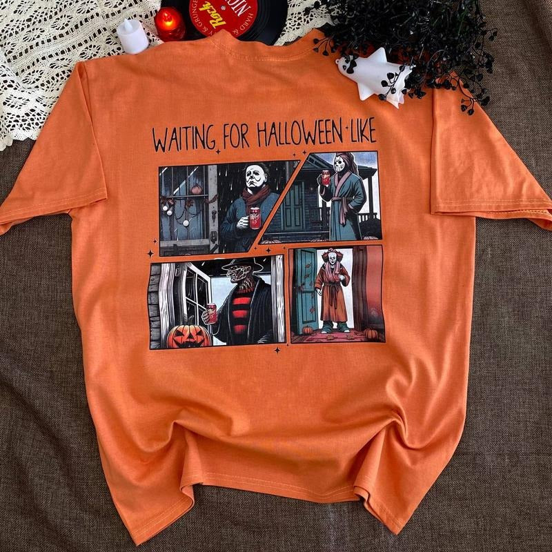 Waiting For Halloween Shirt, Hallowen Shirt,  Cute Fall Shirt, Spooky Season Hoodie, Sweatshirt | GrindPrints.com