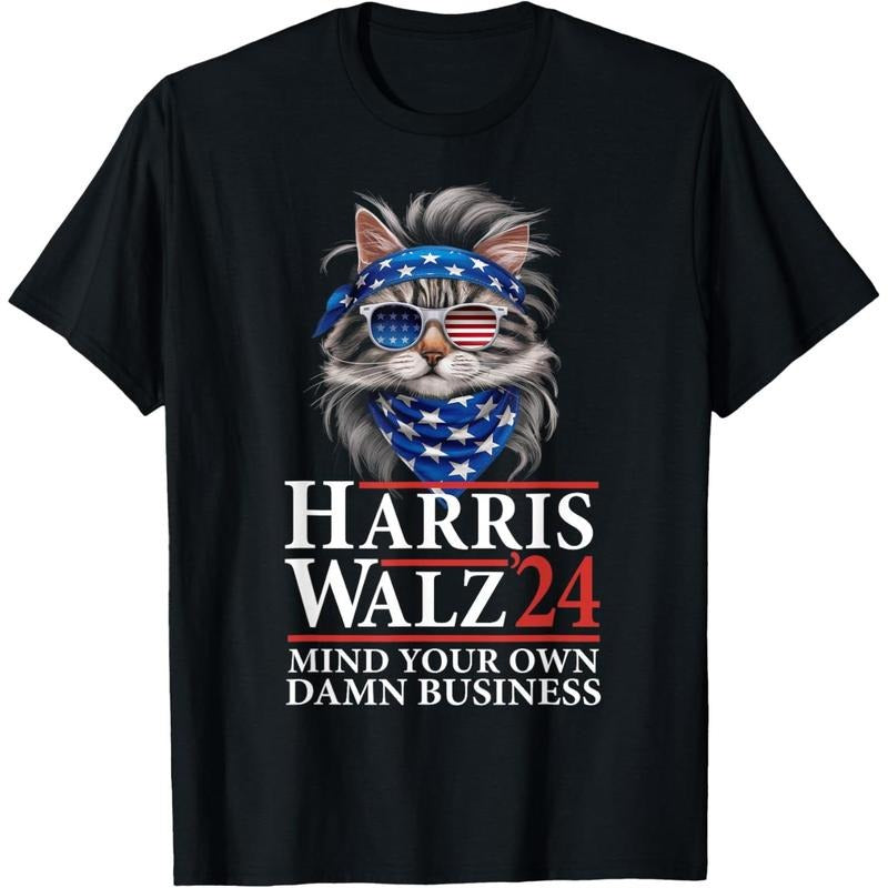 Walz Mind Your Own Damn Business Harris Waltz Cat Lady Made Usastyle{N002}3 T-Shirts, Hoodie, Sweatshirt