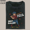 Wanna Be A Baller Shot Caller Vintage Graphic Shirt, Hustle Hard Apparel, Game Day Shirt, Aesthetic Game Day Shirts...