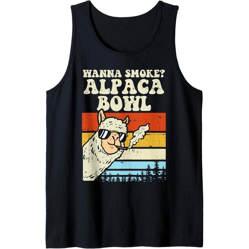 Wanna Smoke Alpaca Bowl Weed Funny Cannabis 420 Stoner Gift Tank Top T-Shirts, Hoodie, Sweatshirt | GrindPrints.com