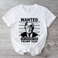Wanted For A Second Term Shirt, Trump T-shirt, Funny President Tee, Police Mugshot Photo Shirt, Republicans Short Sleeve,...