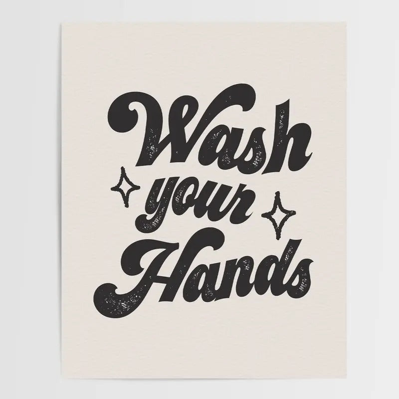Wash Your Hands, GiclÉE Fine Art Print, Retro Art, Retro Print, Bathroom Wall Art, Bathroom Decor, Retro Art Print,...