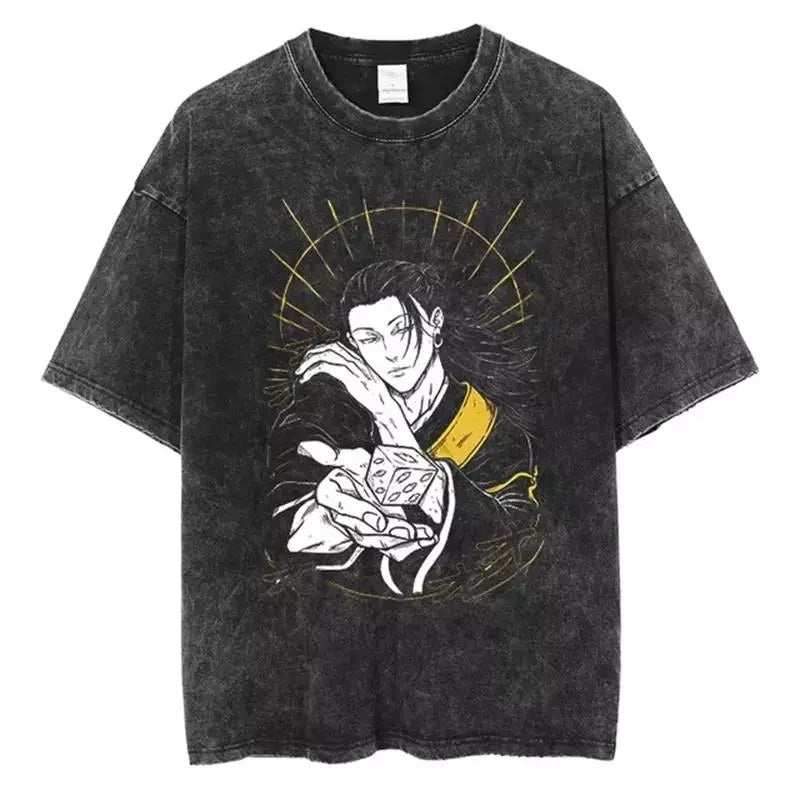 Washed T-shirt Jujutsu Kaisen Geto Suguru VINTAGE Fashion Cotton Short Sleeves Hoodie, Sweatshirt | GrindPrints.com