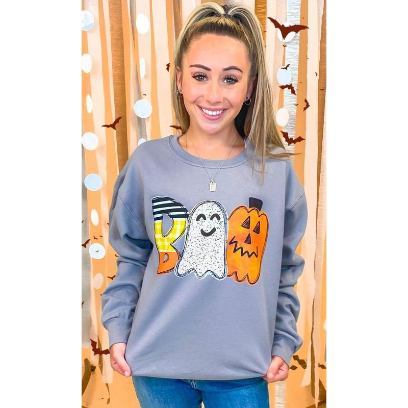 Watercolor Boo Graphic Sweatshirt T-Shirts, Hoodie | GrindPrints.com