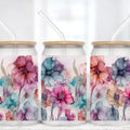 Watercolor Flowers | 16 oz Frosted Glass Tumbler T-Shirts, Hoodie, Sweatshirt | GrindPrints.com
