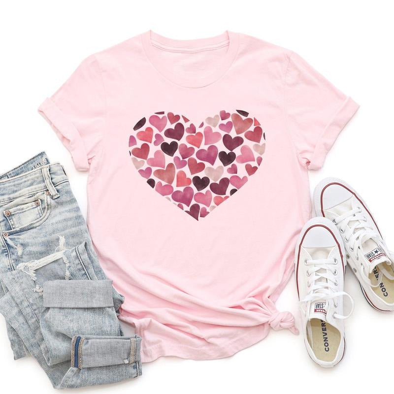 Watercolor Hearts, Super Soft Tshirt, Valentine's Day Hoodie, Sweatshirt | GrindPrints.com
