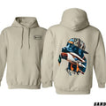 Waterfowl Hunter Hoodie by Local Boy - Features a vibrant, action-packed duck hunting graphic, perfect for outdoor...