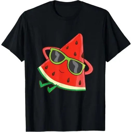 Watermelon Summer Melon With Sunglasses Funny Watermelon T-Shirt Made in USA Hoodie, Sweatshirt | GrindPrints.com