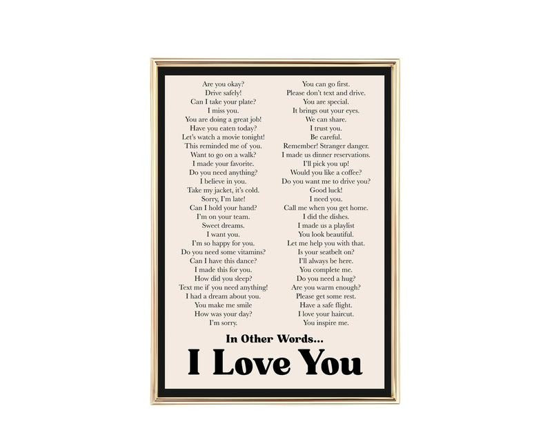 Ways Say I Love You Print I Love You Wall Art Retro Wall Art Prints Wall Art Poster Prints No Frame Wall Decor Wall Art Home Decor Modern Wall Art Artwork Landscape T-Shirts, Hoodie, Sweatshirt