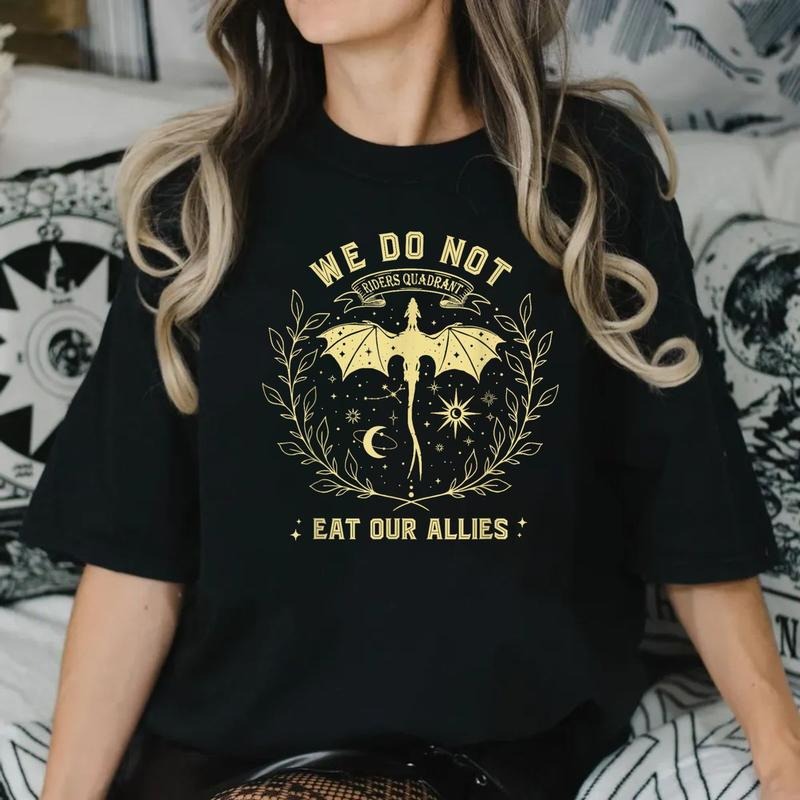 We Do Not Eat Our Allies Shirt, Basgiath War College Shirt, Fourth Wing Shirt, Dragon Rider Tee, Unisex Sweater Pullover...