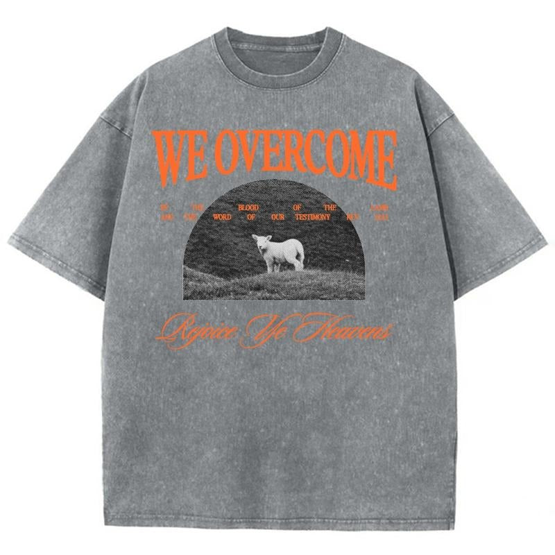 We Overcome Washed Christian Jesus Vintage 90s Cotton Top Womenswear Mineral Color T-Shirts, Hoodie, Sweatshirt
