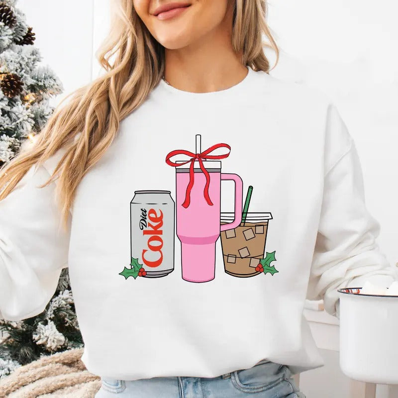 'We're Girls' Holiday Drinks Crewneck Sweatshirt Pullover T-Shirts, Hoodie | GrindPrints.com