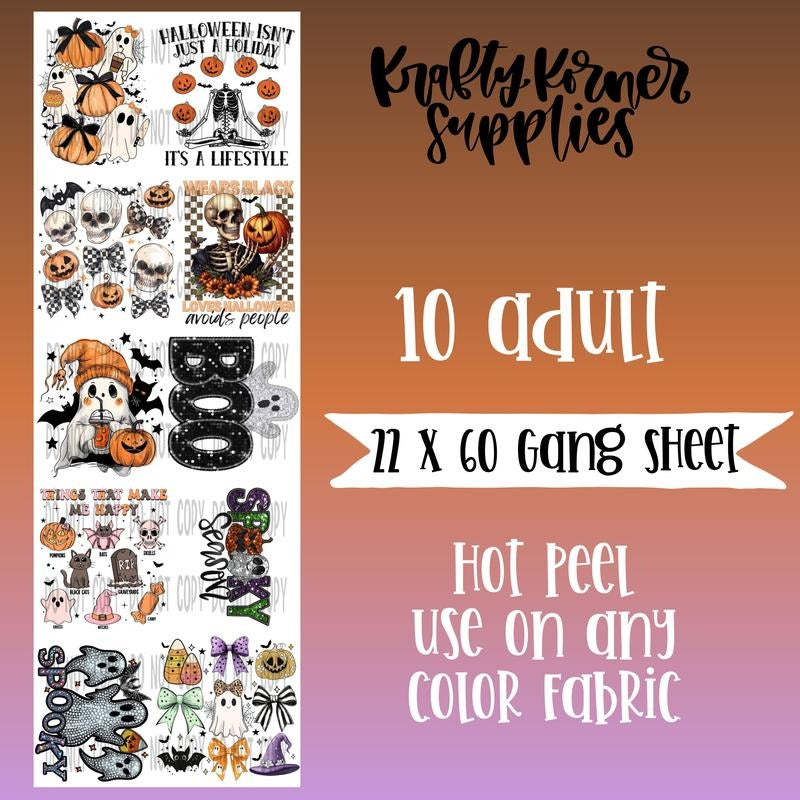 Wears Black Loves Halloween  DTF Transfer Gang Sheet, 22 x 60 T-Shirts, Hoodie, Sweatshirt | GrindPrints.com