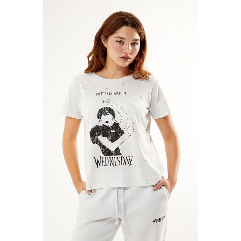 Wednesday Women's Let's Dance Distressed T-Shirt Hoodie, Sweatshirt | GrindPrints.com