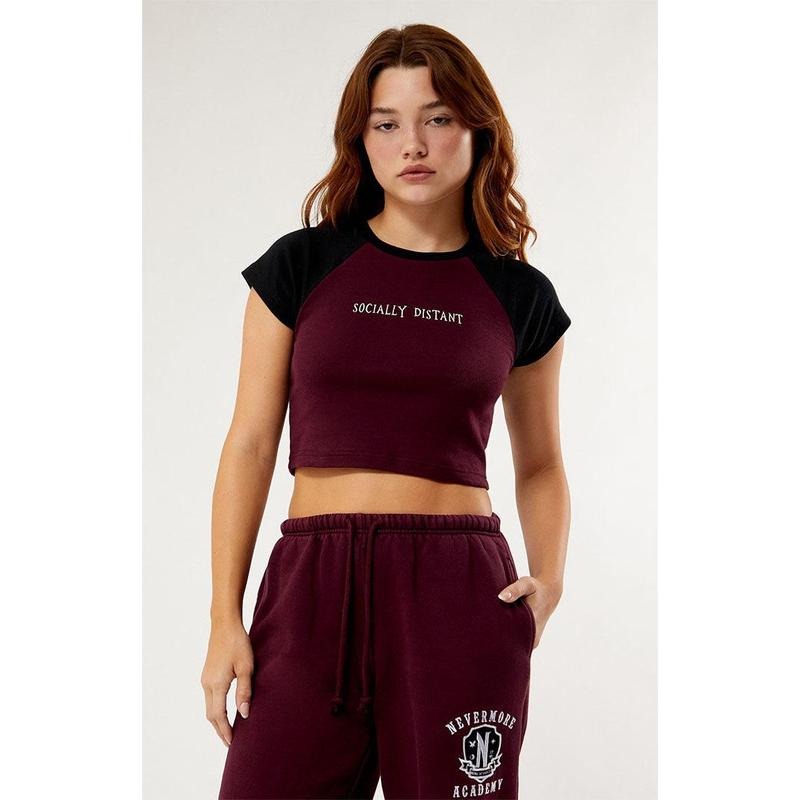 Wednesday Women's Socially Distant Raglan T-Shirt Hoodie, Sweatshirt | GrindPrints.com