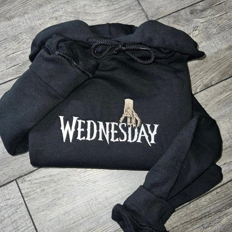 Wednesday embroidered sweater T-Shirts, Hoodie, Sweatshirt | GrindPrints.com