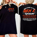 Welcome to the Gen X Playground Tee, Gen X est 1974 No One Give Fxck Anyway Shirt, Y2K Graphics Unisex Cotton Shirt for...