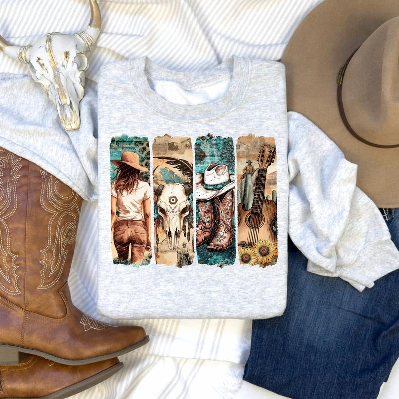 Western Brushstroke DTF Transfers - THIS IS NOT A SHIRT Hoodie, Sweatshirt | GrindPrints.com