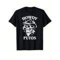 Western Cowboy Print Crew Neck Short Sleeve T-shirt