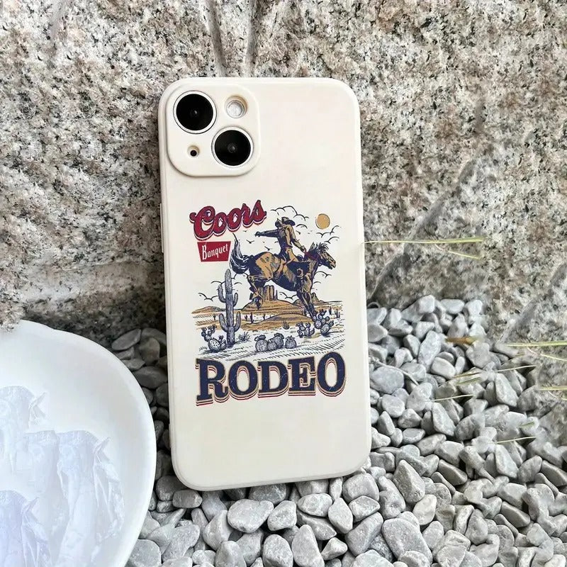 Western Cowboy Riding Cactus Slogan Soft Silicone Mobile Phone Case T-Shirts, Hoodie, Sweatshirt | GrindPrints.com