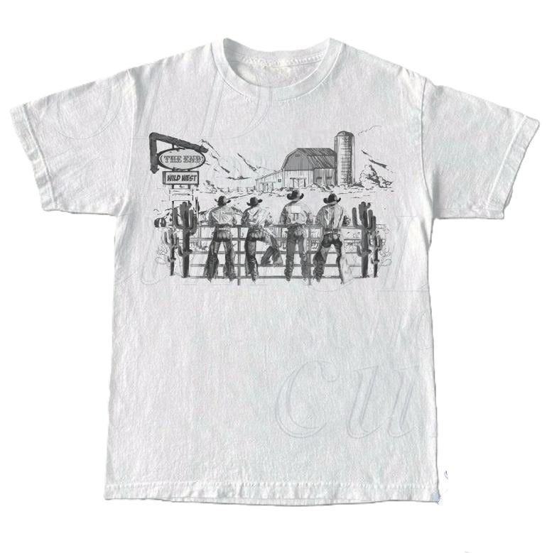 Western Cowboy Vintage T-Shirt, Retro Cowboys Graphic Shirt, Vintage Wild West Unisex Shirt, The End, Western Gift, Y2k...