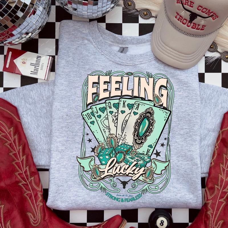 Western Feeling Lucky DTF Transfers - THIS IS NOT A SHIRT Hoodie, Sweatshirt | GrindPrints.com