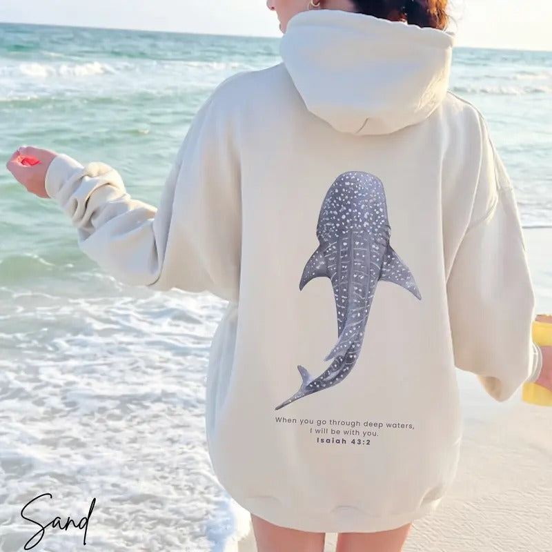 Whale Shark Beachy Shark Coconut Girl Jesus Christian Faith Over Fear Surf Beach Classic Cotton T-Shirts, Hoodie, Sweatshirt