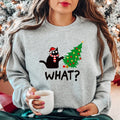 What Cat Christmas Sweatshirt, Funny Black Cat Hoodie, Cat Lover Gift Sweater, Unisex Christmas Gift Sweatshirt,...