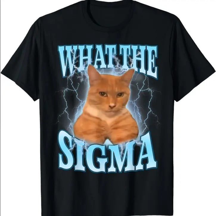 What The Sigma Meme Cat Ironic Brainrot T-Shirt Hoodie, Sweatshirt | GrindPrints.com