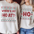 Where's My Ho At Matching Ugly Christmas Sweater, Funny Couples Christmas Sweatshirt, Humorous Couples Ugly Christmas,...