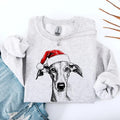 Whippet, Santa, Dog, Christmas, Dog Lover, Pet Sweatshirt, Crew Neck, Women's, Crewneck T-Shirts, Hoodie | GrindPrints.com
